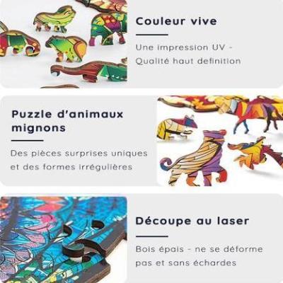 puzzle bois animaux - JYGSAW™ JEU-JOUETS