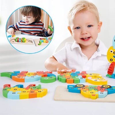 puzzle bois animaux | DINO - JEU - JOUETS